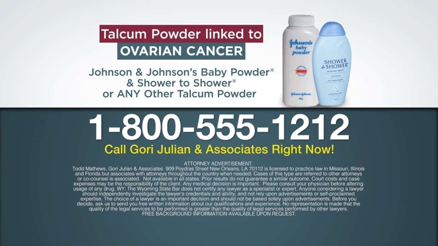 Talcum Powder Ovarian Cancer Commercial - Gori Julian & Associates