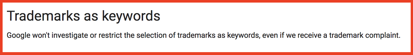 Google's Guidelines for Trademarks as Keywords